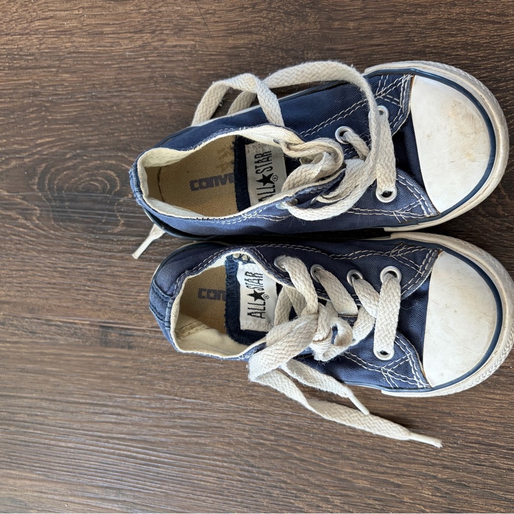 Converse Kids Dark Blue and White Sneakers